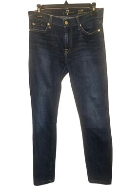 7 For All Mankind Gwenevere Ankle Jeans Womens Size 27 Dark Wash Skinny